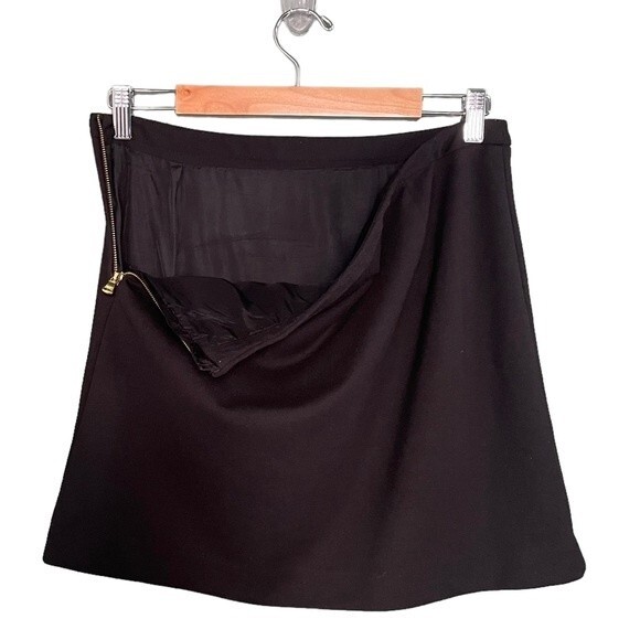 Vivienne Tam Skirt Mod Black Kelly Green Color-block Ponte Knit Mini Size 6 - Picture 3 of 9